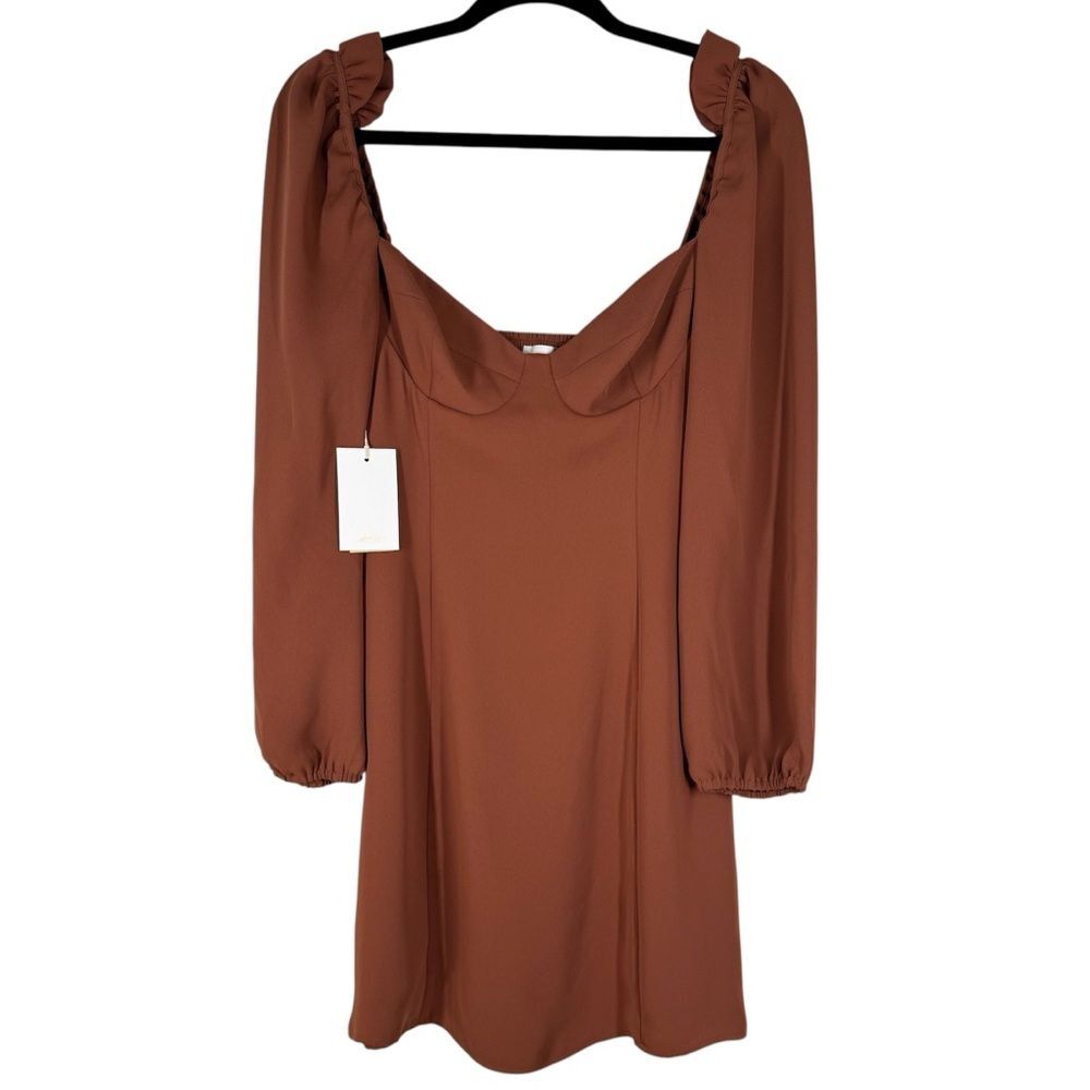 NWT Aritzia Wilfred New Novella Dress Anise Brown Size 8